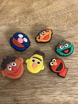 Croc Widgets Sesame Street Multicolored Character Heads Silicone Set Of 6