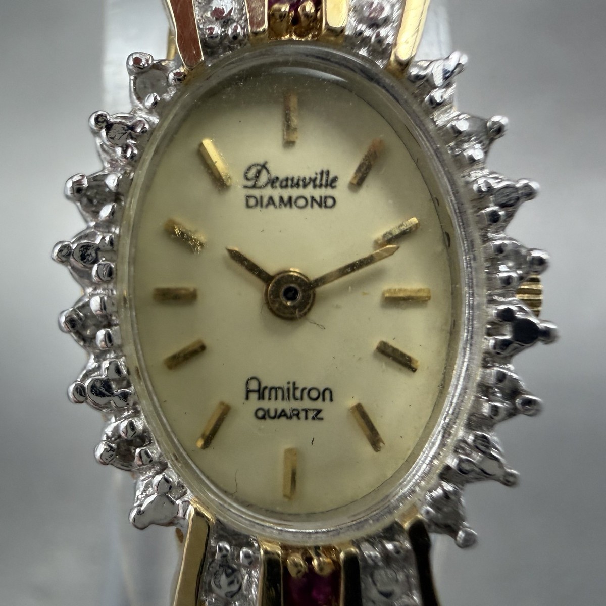 Armitron Deauville Diamond Watch Women 15mm Gold Dial Gold  display picture 1