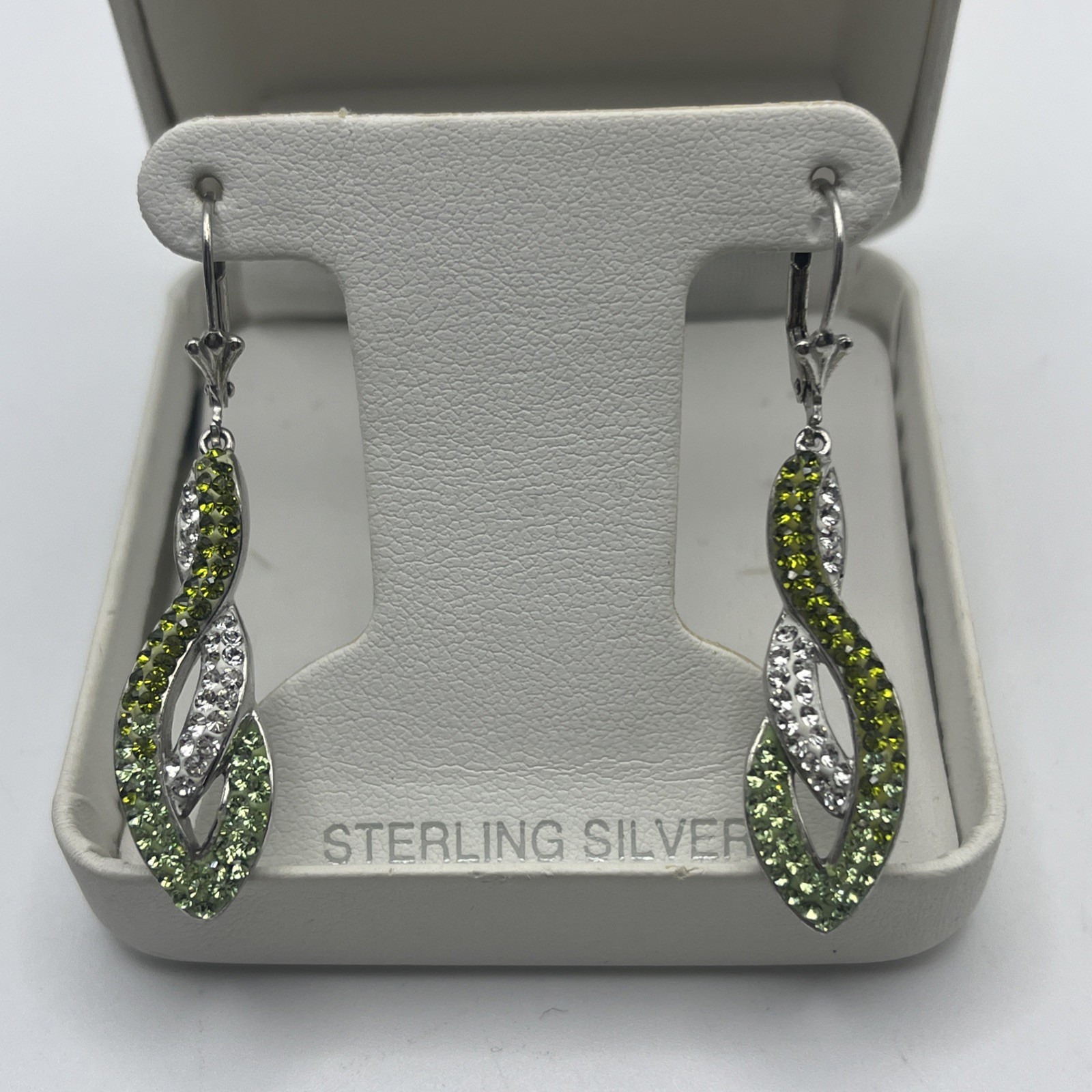 Sterling Silver Infinity Design Dangle Earrings W… - image 2