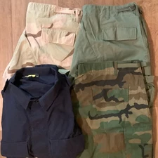 3 Propper Pants Mens XL Long 40x33 Green Camo Cargo + LS Shirt XLR Blue