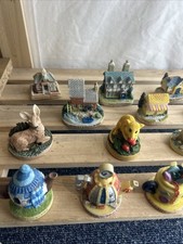 1990s Lyon’s Tetley Tea Folk 16 Miniature Houses Tea Pots & Characters Colourful