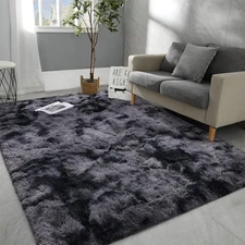 Hutha 4x6 Large Area Rugs for Living Room, 4' x 6' (Rectangular), Dark Grey 