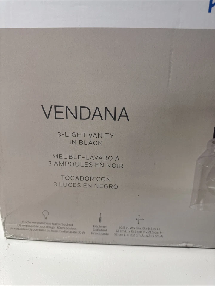 KICHLER 37524 Vendana 20.5 in. 3-Light Black Bathroom Vanity Light - Image 2 of 4