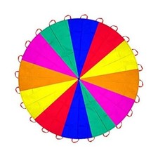 6.5ft/10ft/12ft/13ft//20ft Rainbow Parachute for Outdoor Party Games, 16.4ft
