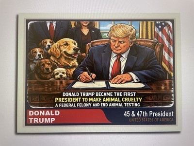 Donald Trump 2025 47  Custom ACEO Protecting Animals