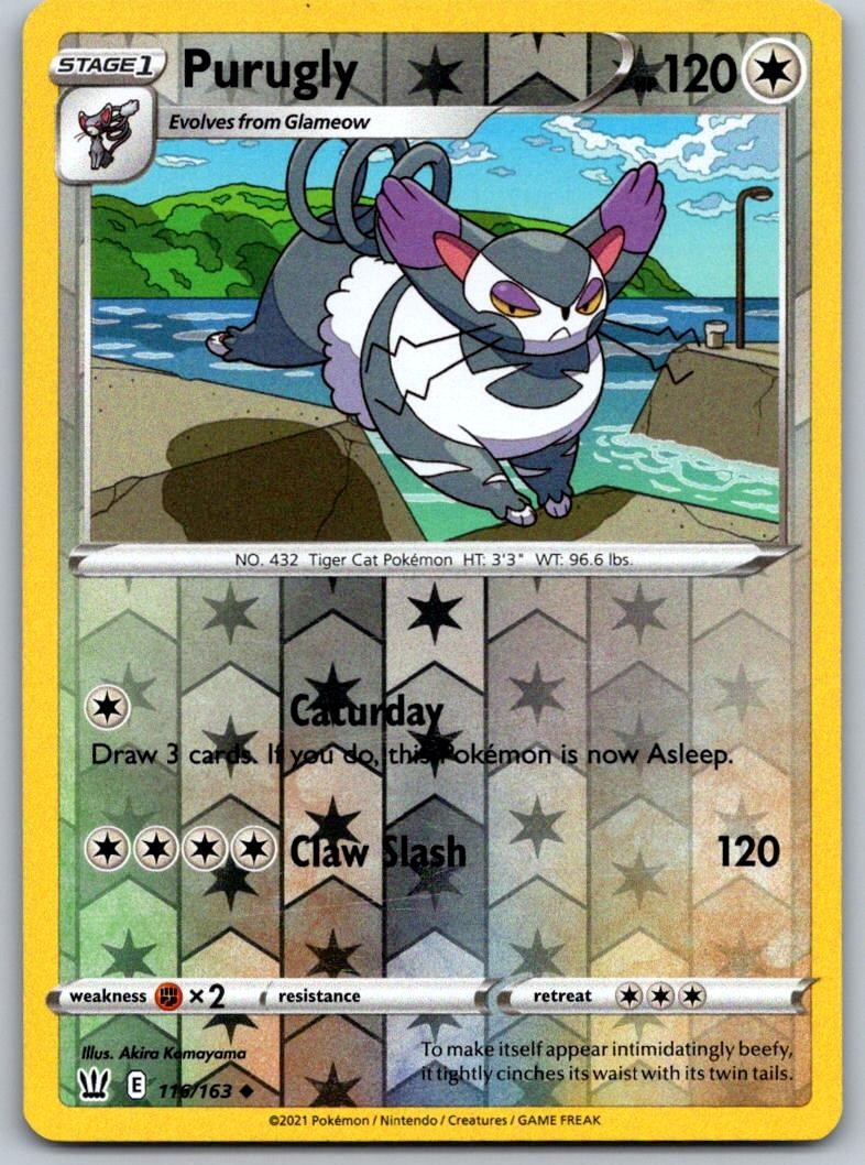 Purugly 116/163 Uncommon Battle Styles Pokemon Reverse Holo Near Mint