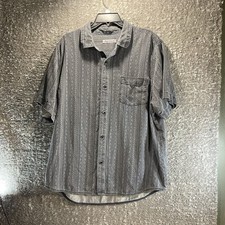 Tommy Bahama Silk Camp Shirt Gray Lightwashed Xl Button Up Short Sleeve Vacation