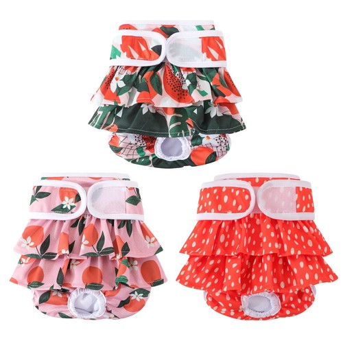 Reusable Dog Diapers Female 3 Pack Washable Premium Highly Absorbent Doggie D...