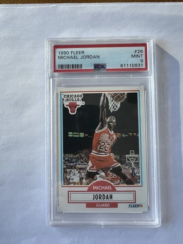 1990 Fleer Basketball Michael Jordan Card  Bulls  PSA 9 Mint