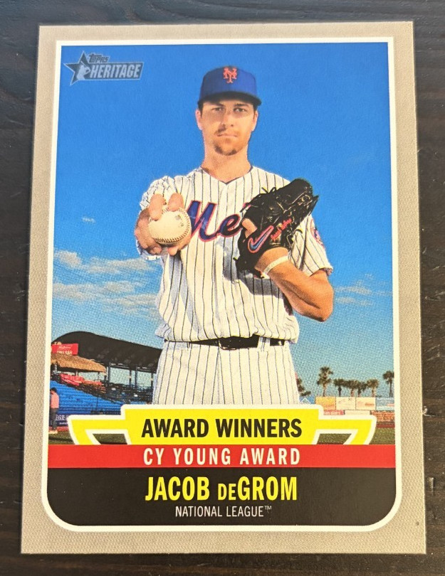 2019 Topps Heritage JACOB DEGROM Award Winners #AW-4 Mets