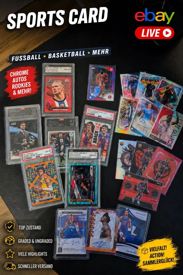eBay Live Stream! Einzelkarten/Gradet Karten /Sticker