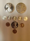 SILVER EAGLE ROUNDS LOT MERCURY  DIMES 3OZ