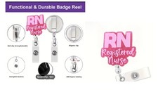 RN Registered Nurse Glitter Badge Reel