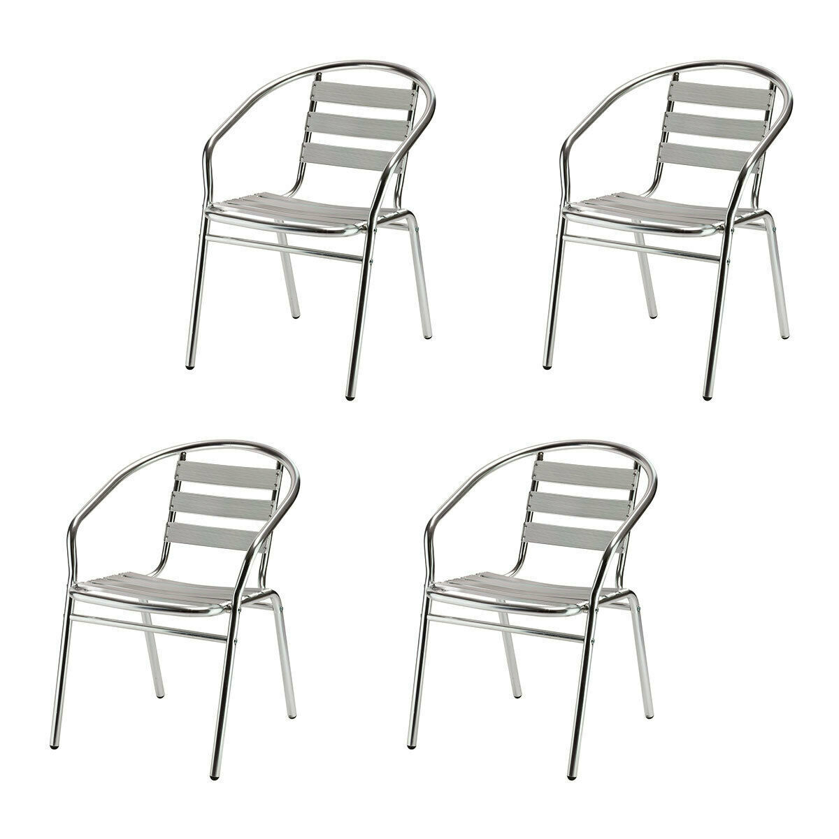 4x Design Gartenstuhl Stapelstuhl Bistrostuhl Alu stapelbar bequem platzsparend