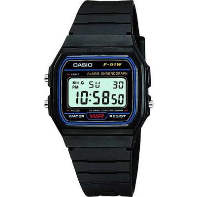 Herren Armbanduhr Casio Collection F-91w-1 Digital Licht Wecker Vintage lac
