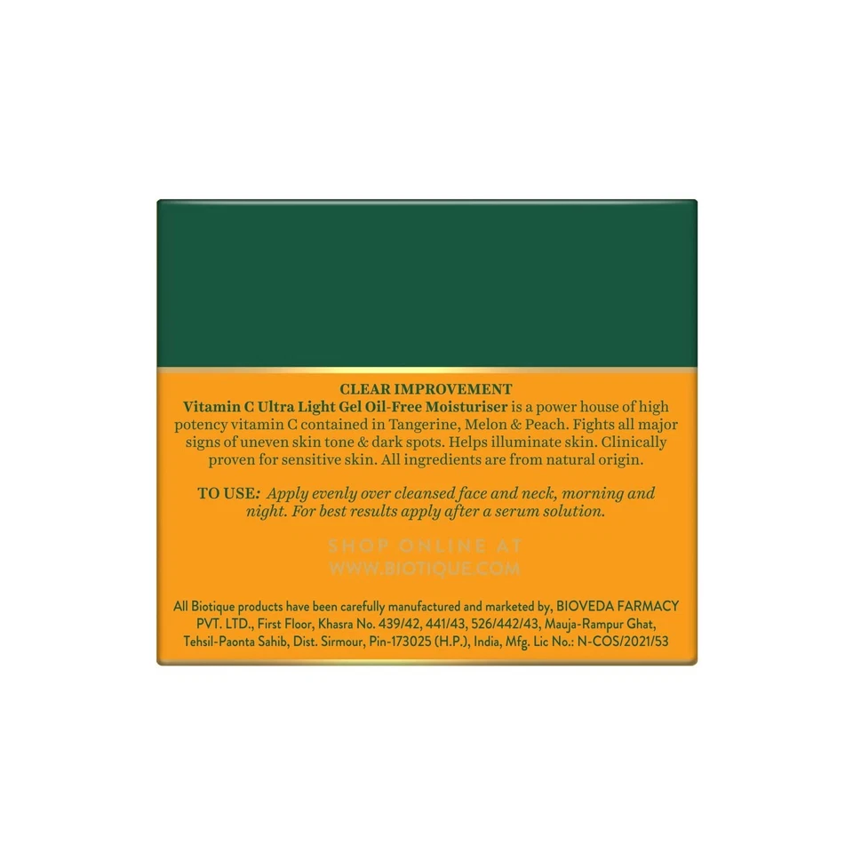 Biotique Advanced Organics Clear Improvement Vitamin C Ultra Light Gel 175g - Image 3 of 3