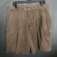 Tommy Bahama Relax Silk Blend Cargo Shorts Size 36 Flat Front Brown Beach Casual