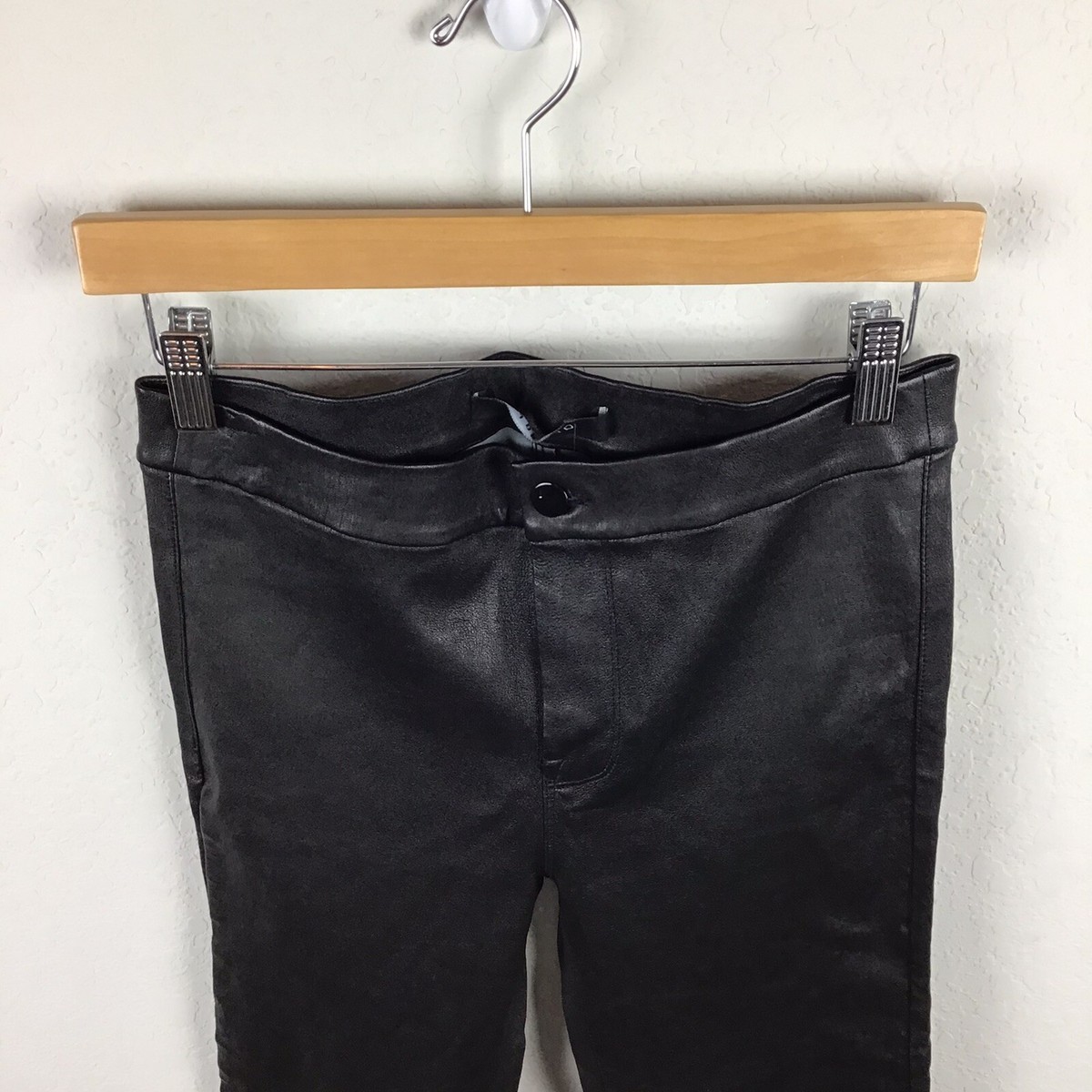 J Brand Leather Pants 28 Black Vivia High Rise Flared