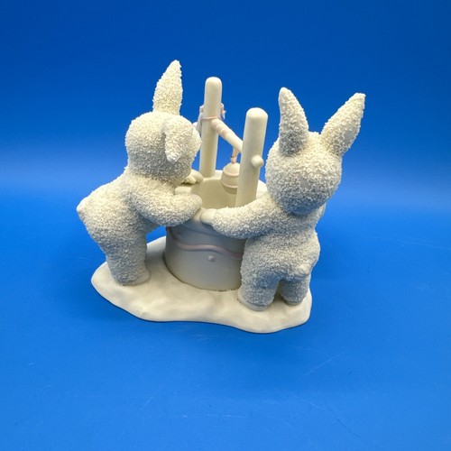 Snowbunnies Dept 56 1995 Wishing You A Happy Easter Figurine - Picture 5 of 10
