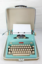 ROYAL Futura 600 Portable Typewriter Aqua Teal Blue Hard Case thumbnail