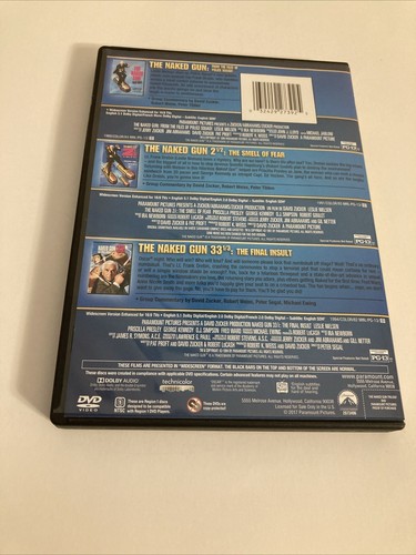 Naked Gun Trilogy DVD 3-Disc Set Naked Gun 1, 2 1/2, 33 1/3 Leslie Nielsen - Picture 10 of 10