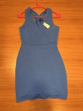 Express Short Dress Womens Blue Sleeveless V Neck Size Small