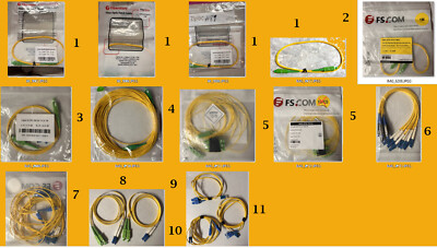 11- QTY Fiber Patch Cables GRAB BAG  -  PLEASE READ THE LIST -  #89
