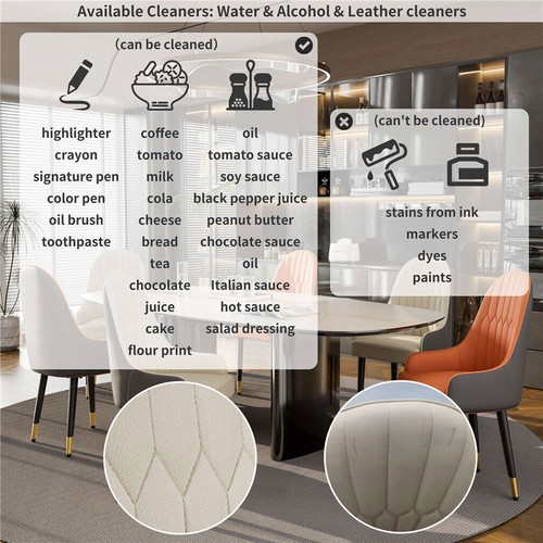 2X Modern Dining Chair Lounge Accent Chairs Comfortable Leather Seating Kitchen - Picture 10 of 16