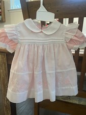 Nanette Vintage Pink White Floral Appliqu  Layered Apron Dress Size 24 M Easter