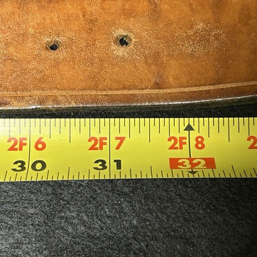 1981 BMW Enameled Solid Brass Heritage Buckles Thick Tan Leather Belt 28” - Picture 9 of 12