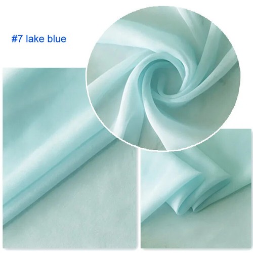 45'' Wide By Yards Palin Color Pure Silk Chiffon Georgette Fabric Dress Scarf - Picture 8 of 27