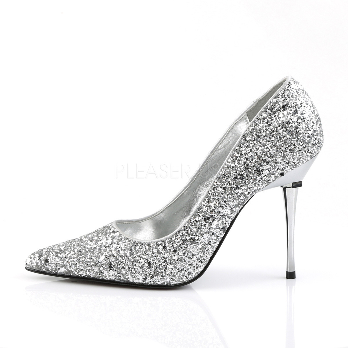 【完全未使用】glitter pointed toe shoes Champagne Coarse Glitter Fabric Pointy Toe Pump| ROMY 85