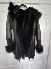 James Lakeland Black Sheepskin Jacket Size 8