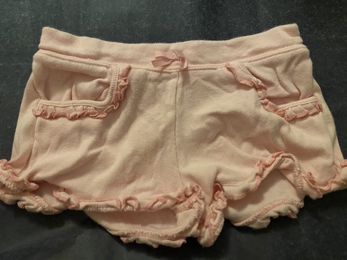GYMBOREE GIRLS Size 2T Ruffle Trim Shorts pink, front pockets, elastic waist Vtg - Picture 2 of 3