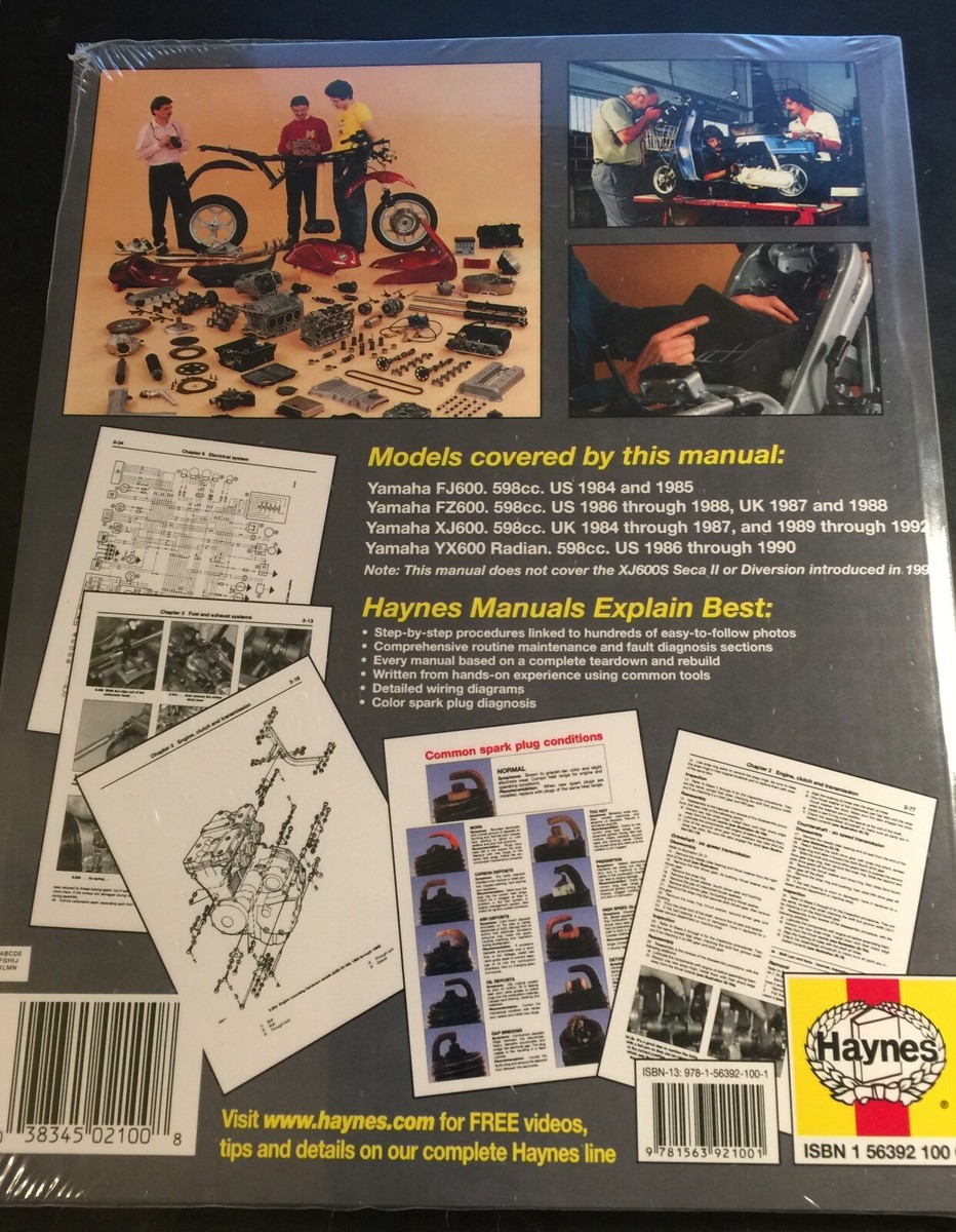 1984-1992 HAYNES YAMAHA FJ, FZ, XJ, YX600 SERVICE MANUAL 2100 NEW