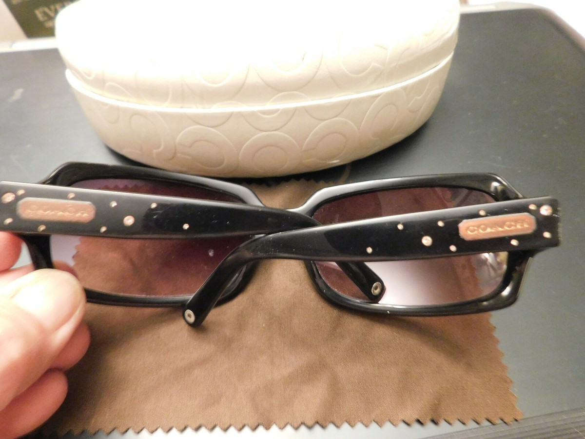 Coach Samantha Sunglasses COACH S425 Samantha Black Rectangle Sunglasses Bling Polka  main image 2