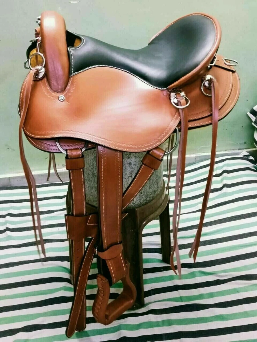 Sac De Selle Western Daarkgreen – Marron Foncé – Cuir (neuf)