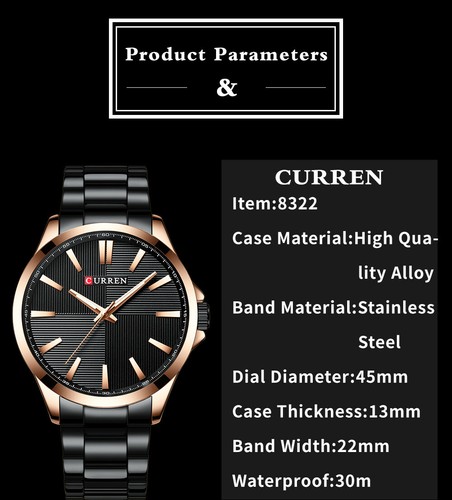 CURREN Uhren Herren Mode Quarzuhr Luxus Edelstahl Herren Armbanduhren - Bild 3 von 26