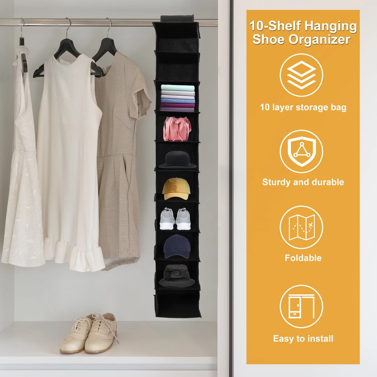 Hanging closet hotsell shoe organizer