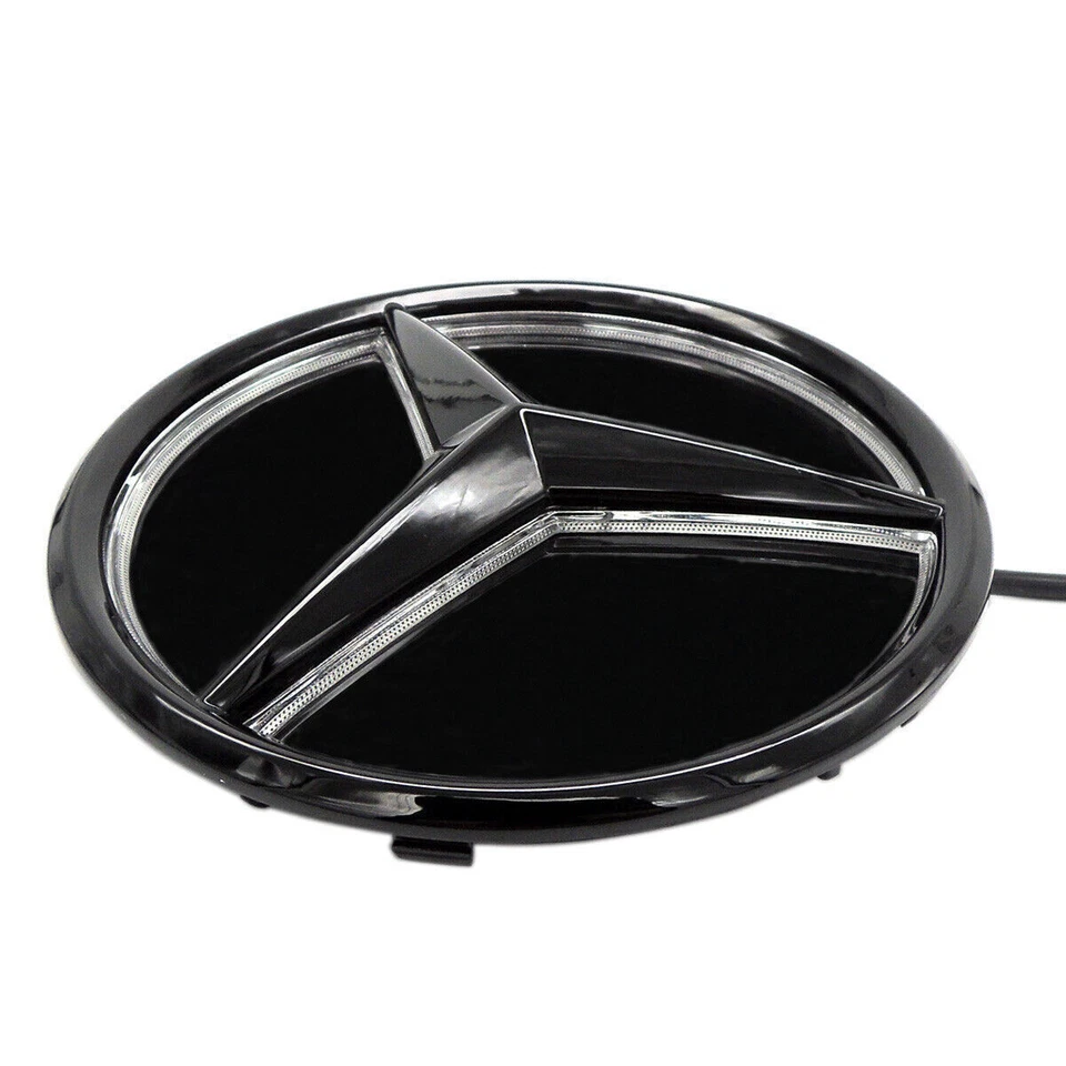 适用于梅赛德斯奔驰 GLC GLE GLS 20-22 照明 LED 格栅黑色标志星形徽章 — 第 2/4 张图片