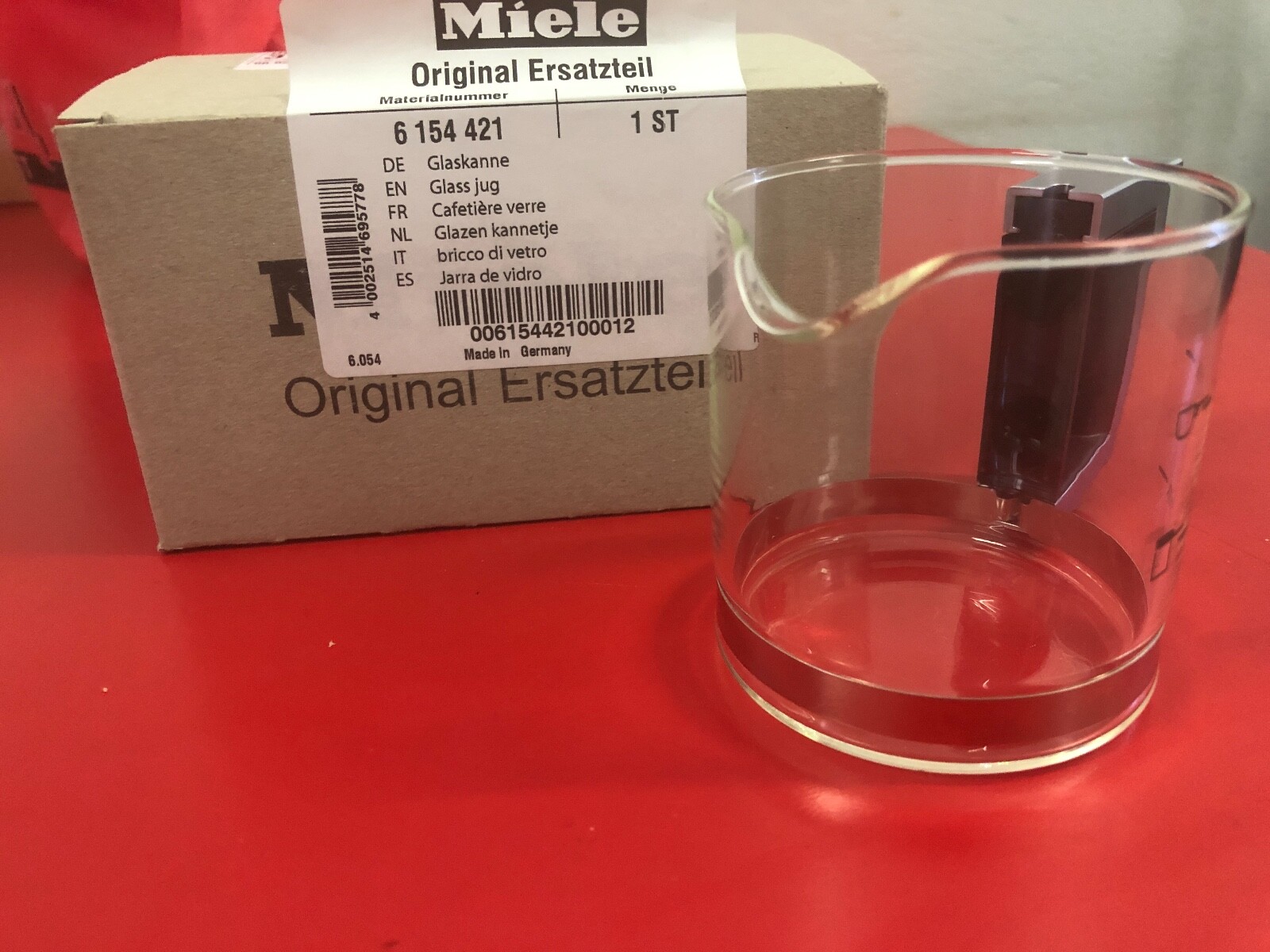 MIELE COFFEE MACHINE GLASS JUG SPARE PART 06154421 CVA3660 CVA4060