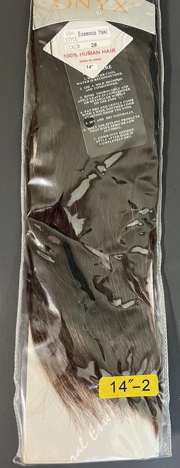 Extensión de tejido Yaki esencia natural 100 % cabello humano diamante negro ONYX 14" Clr2 Foto 2 de 4