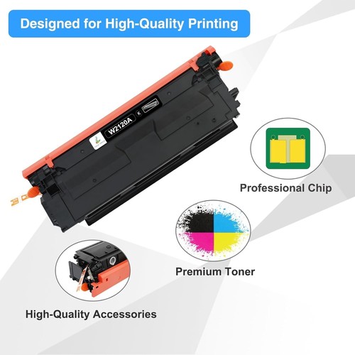 212A Toner Cartridge 4Pck with Chip New Version for HP 212A W2120A 212X W2120X - Picture 2 of 7