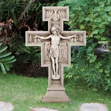 San Damiano Garden Crucifix, 23.5'' Outdoor Statue (USUALLY SHIPS IN 2 DAYS)