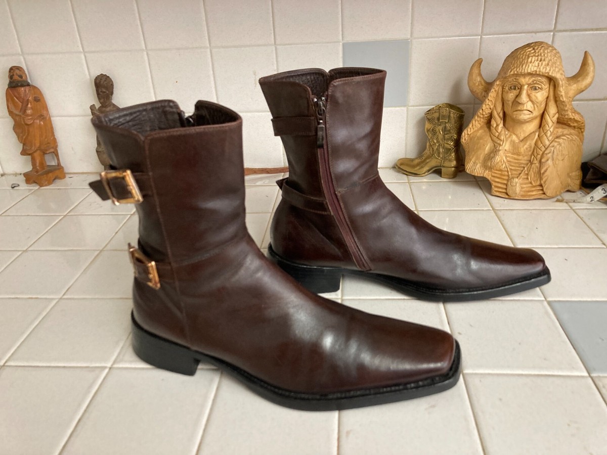 Cesare Men Brown Dress Boots Leather boots Cesare Paciotti Brown size 43 EU in Leather  main image 4