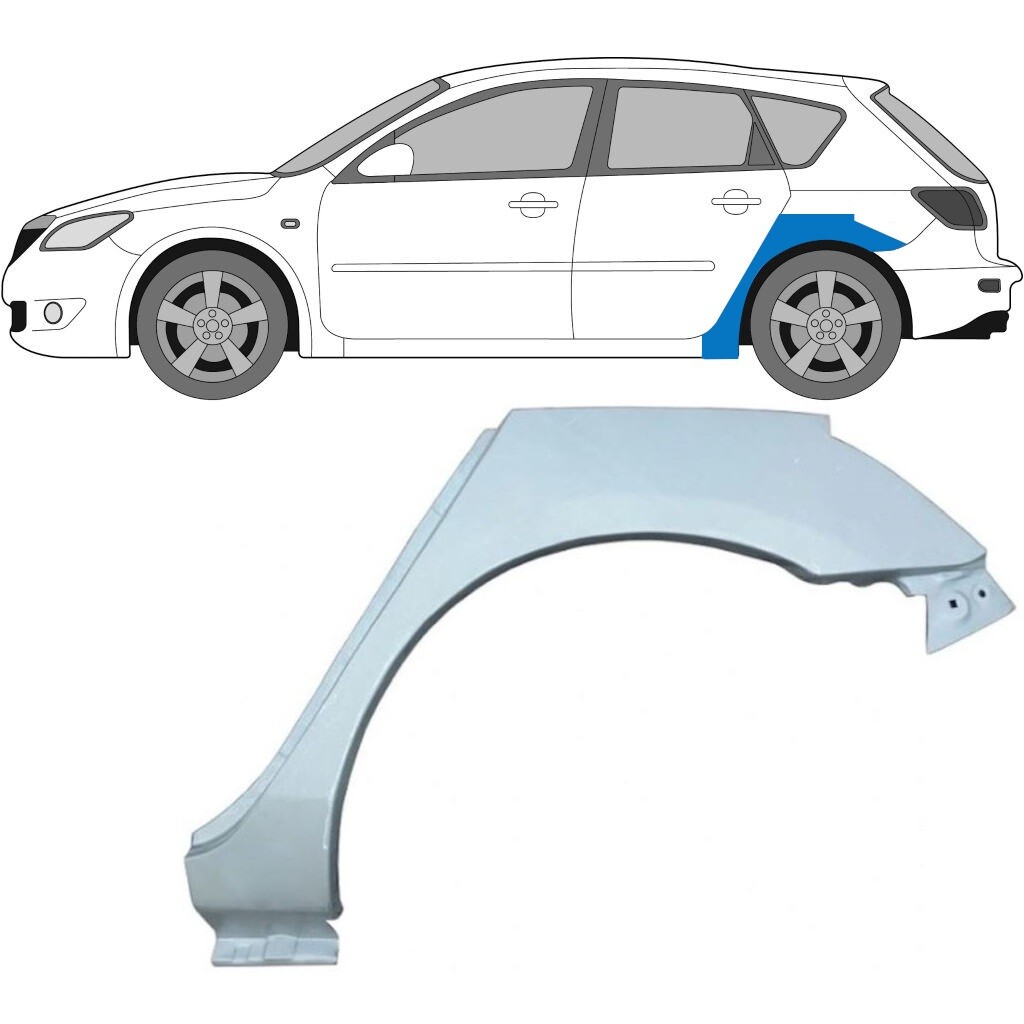 MAZDA 3 BK 2003-2009 5 DOOR REAR WHEEL ARCH REPAIR PANEL / LEFT LH