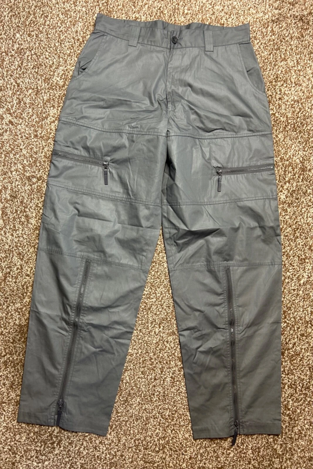 RAID Mens Trousers Grey Cotton Blend Hiking pants zips Waist 34 Leg 32 NEW