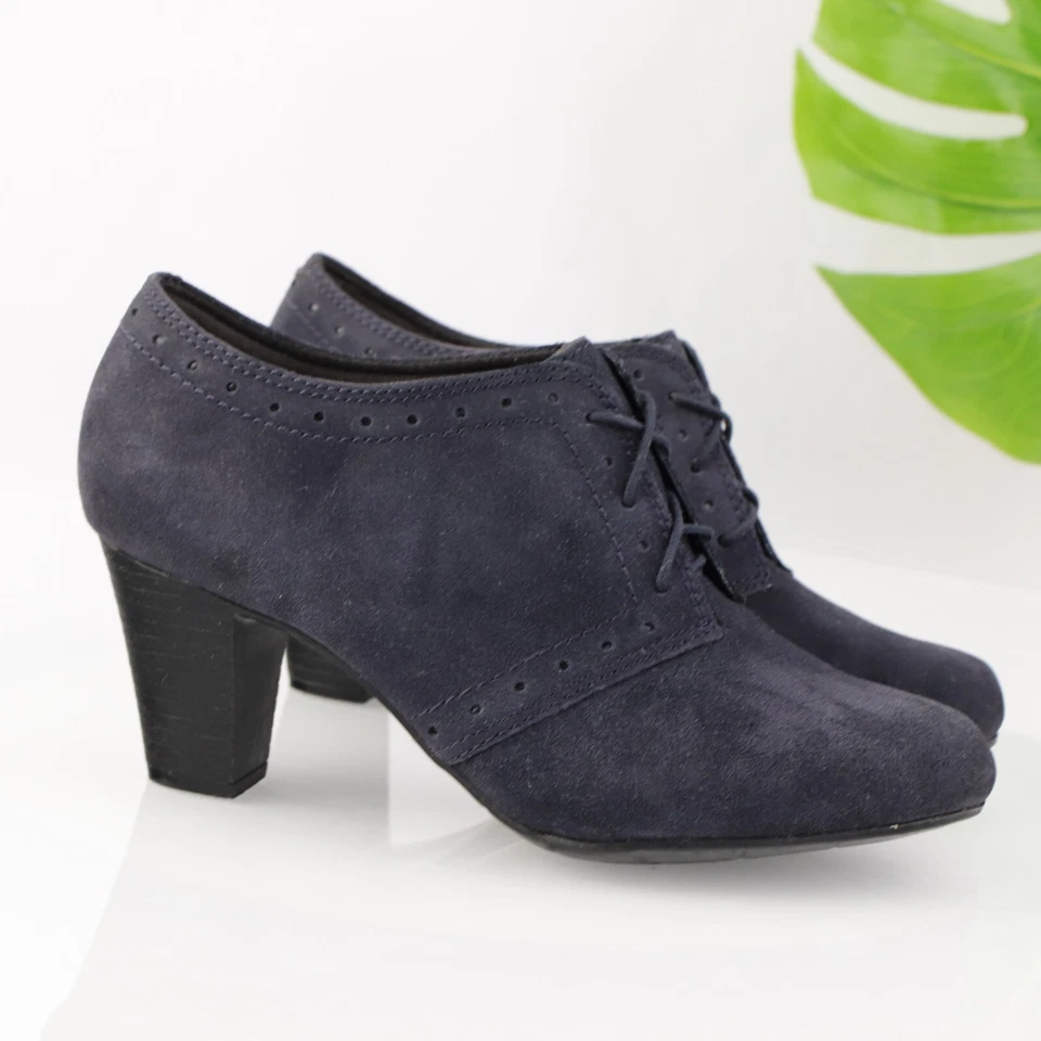 Bota Clarks para mujer zafiro Chloe talla 10 azul gamuza con cordones tacón bloque botín Foto 4 de 4