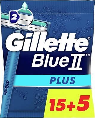   20 Gillette Blue 2 Plus  Einwegrasierer Herrenrasierer Rasierer 2 Klingen  