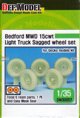 DEFDW30057 1:35 DEF Model Bedford MWD 15cwt Light Truck Sagged Wheel Set (Gecko